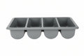 Plateau à couverts Hendi - 4 compartiments - Gris - GN 1/1 - en plastique