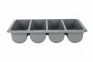Plateau à couverts Hendi - 4 compartiments - Gris - GN 1/1 - en plastique