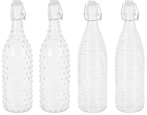 Set de bouteilles Cookinglife - Bouchon à levier - Dots&Lines - 1 L - 4 pièces