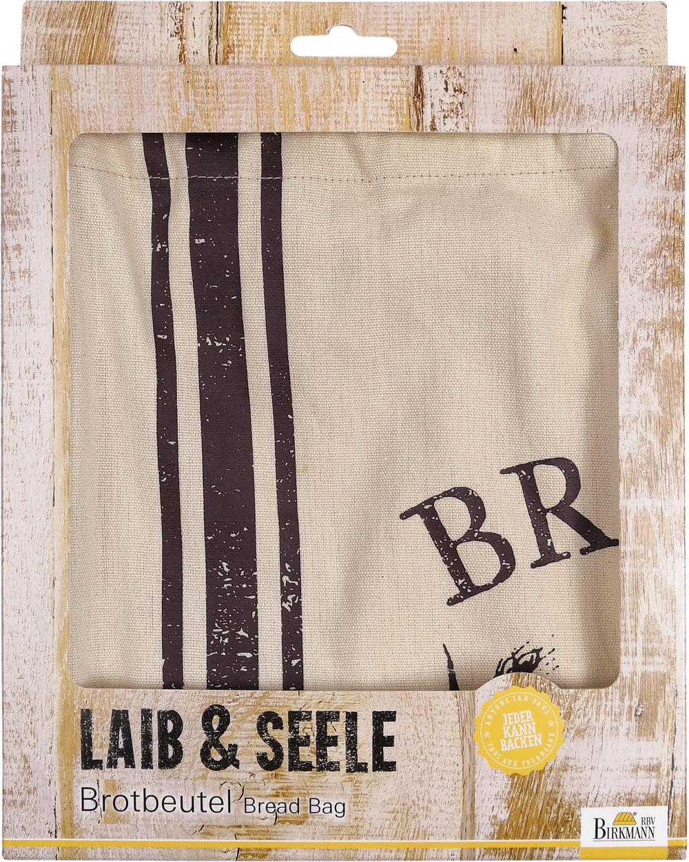 Sac a pain Birkmann - en coton - Laib & Seele - 38 x 45 cm - Crème