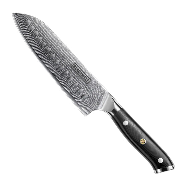 Couteau santoku Blackwell - en acier damassé - Damascus - 19 cm