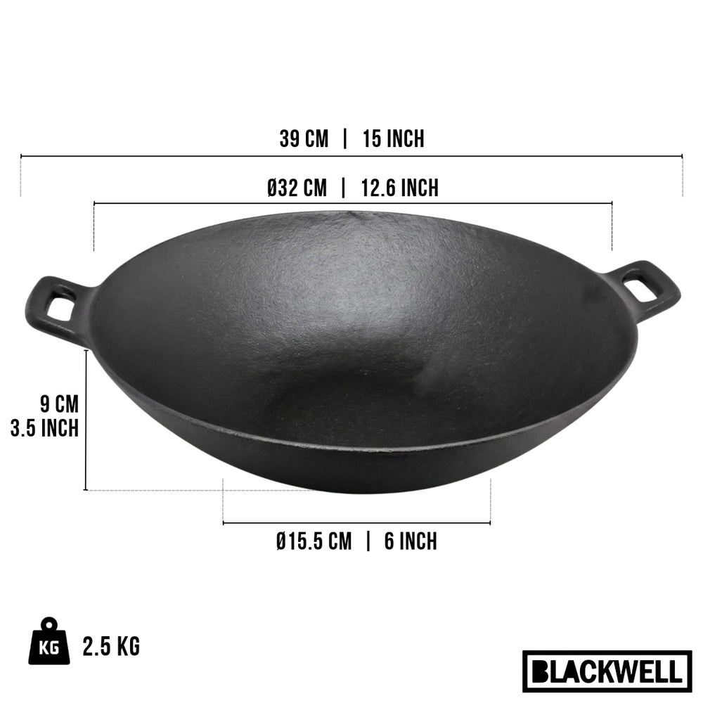 Wok en fonte Blackwell - Sans antiadhésif - Cook & Grill - Ø 32 cm