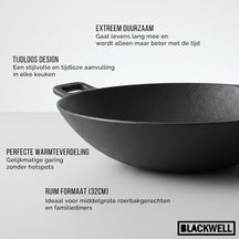 Wok en fonte Blackwell - Sans antiadhésif - Cook & Grill - Ø 32 cm