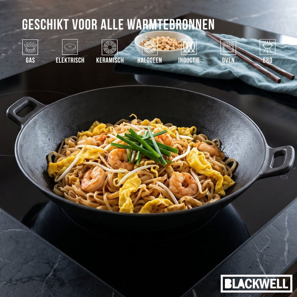 Wok en fonte Blackwell - Sans antiadhésif - Cook & Grill - Ø 32 cm