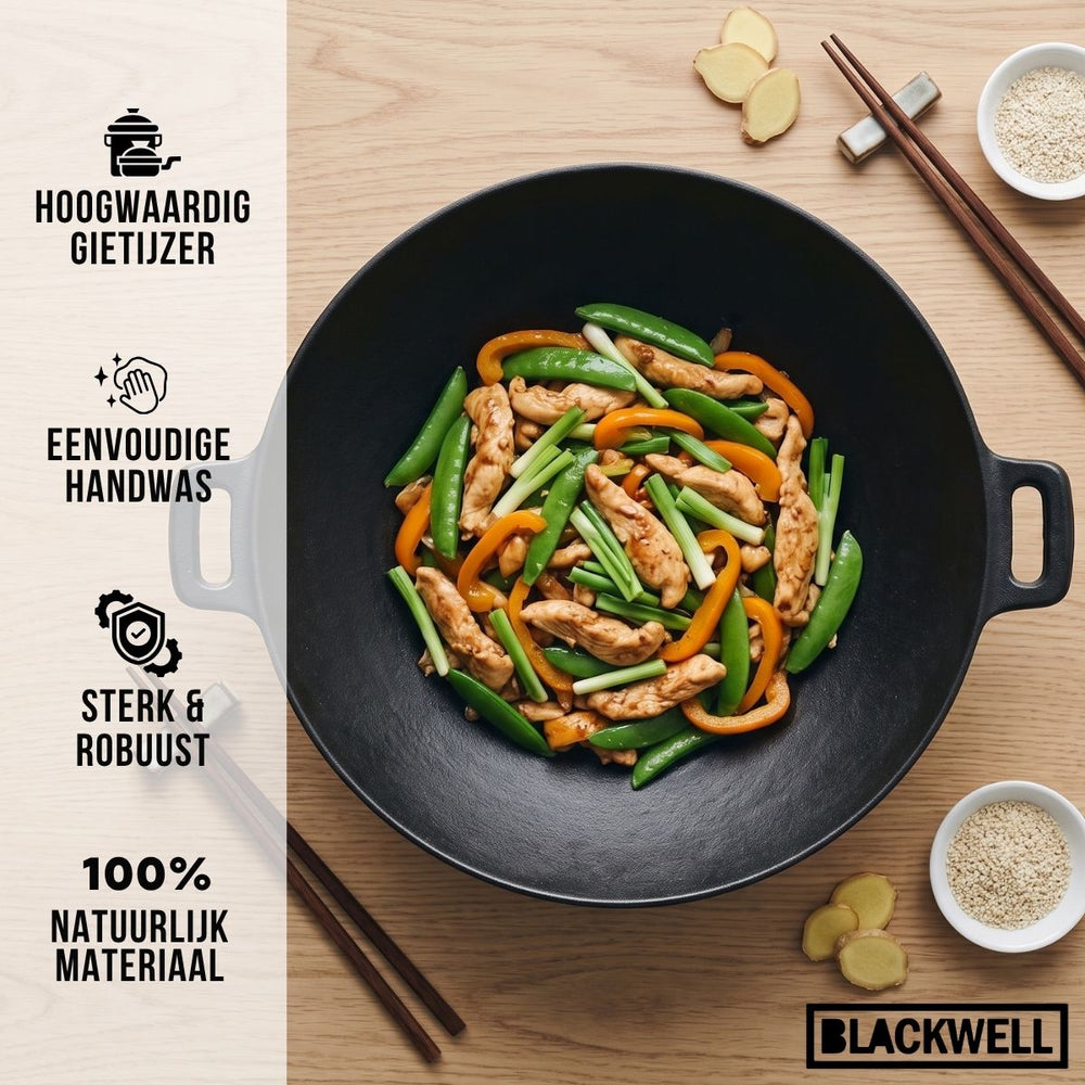 Poêle wok en fonte Blackwell - Wadjan - Cook & Grill - Ø 36 cm