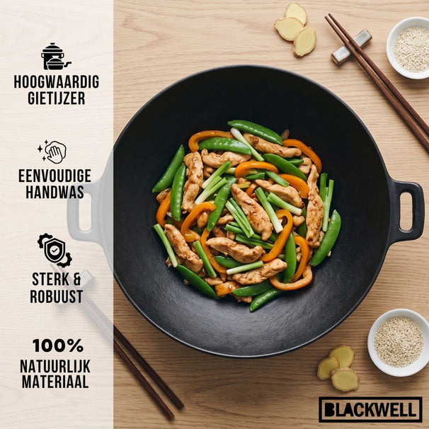 Poêle wok en fonte Blackwell - Wadjan - Cook & Grill - Ø 36 cm