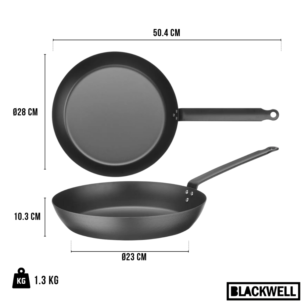 Set de poêles Blackwell - Poêles à frire - Carbon Steel - Ø24 & 28 cm - 2 pièces