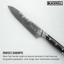 Couteau de chef Blackwell - Style japonais - Damascus - 20 cm