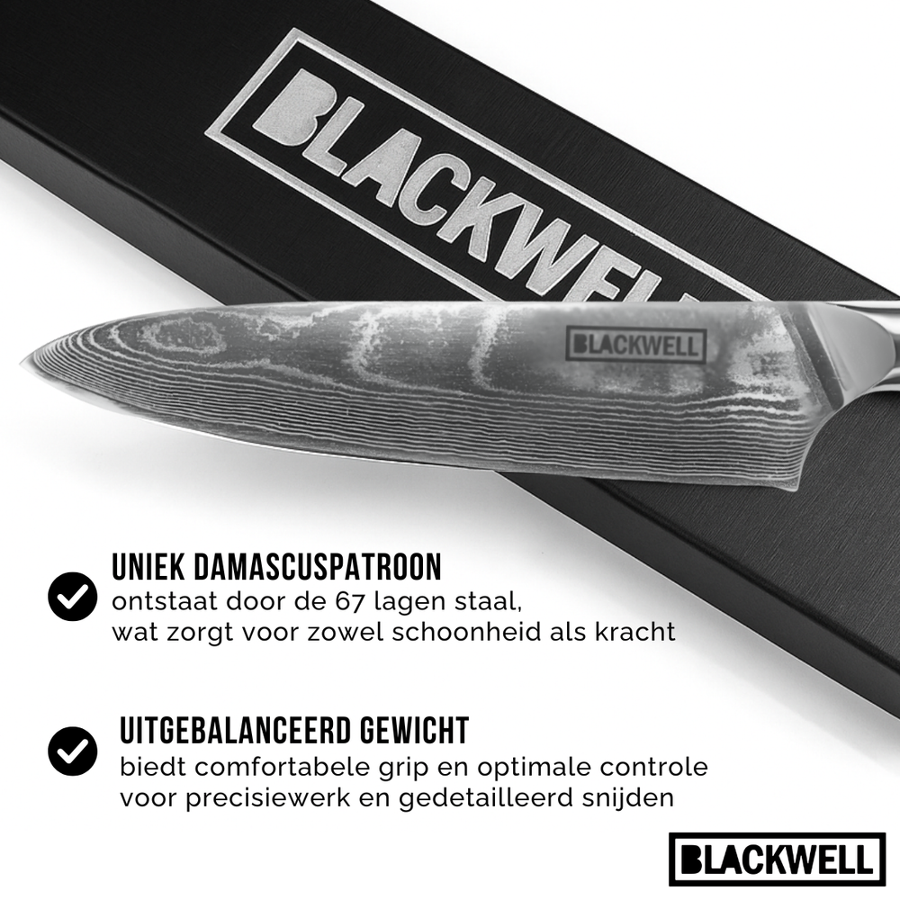 Couteau de chef Blackwell - Style japonais - Damascus - 20 cm
