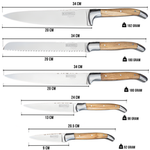 Set de couteaux Blackwell - Bois d'olivier - Laguiole - 6 pièces