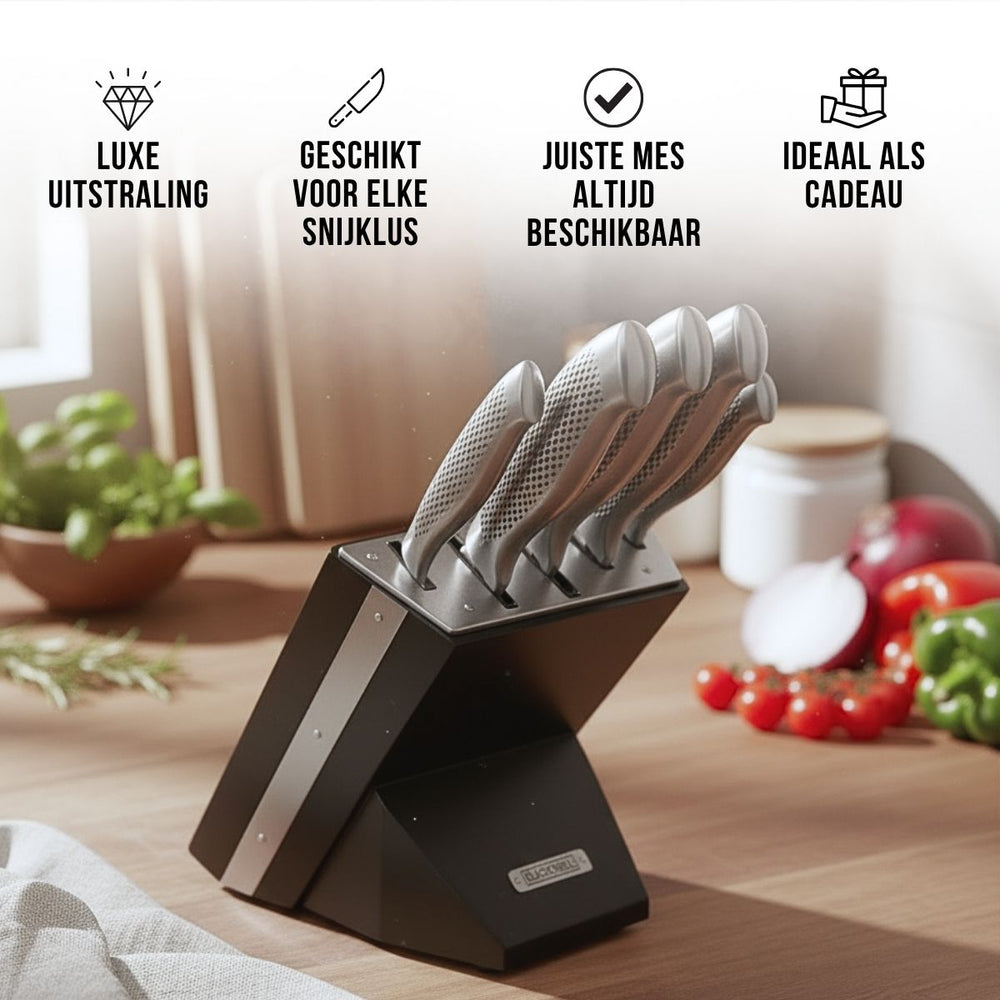 Ensemble de couteaux Blackwell - Bloc de couteaux - Noire - Lame 20cm - 6 pièces