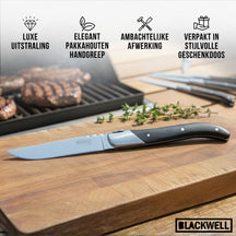 Set de couteaux a steak Blackwell - Noir - Laguiole - 10 cm - 6 pièces