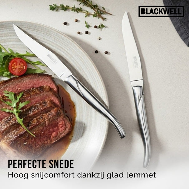 Set de couteaux à steak Blackwell - en inox - Laguiole - Lame 10 cm - 6 pièces