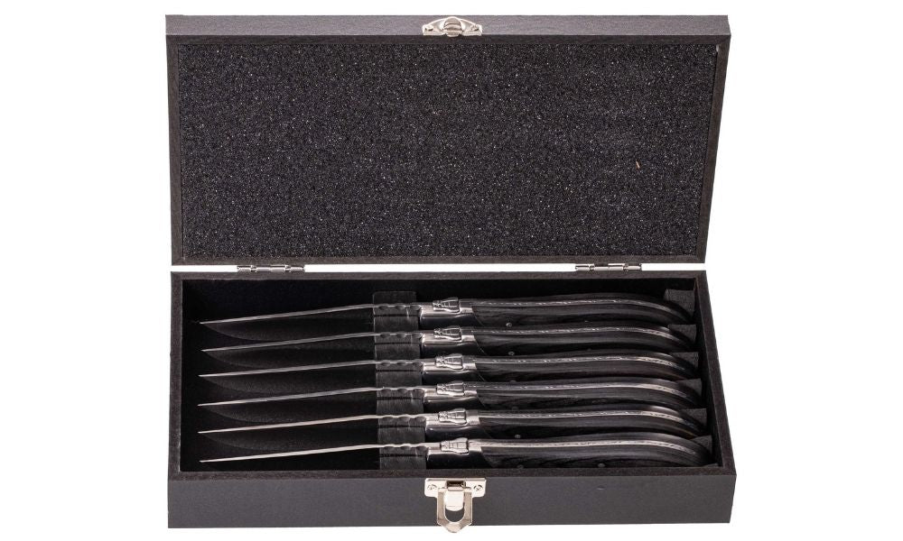 Set de couteaux a steak Blackwell - Noir - Laguiole - 10 cm - 6 pièces