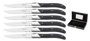 Set de couteaux a steak Blackwell - Noir - Laguiole - 10 cm - 6 pièces