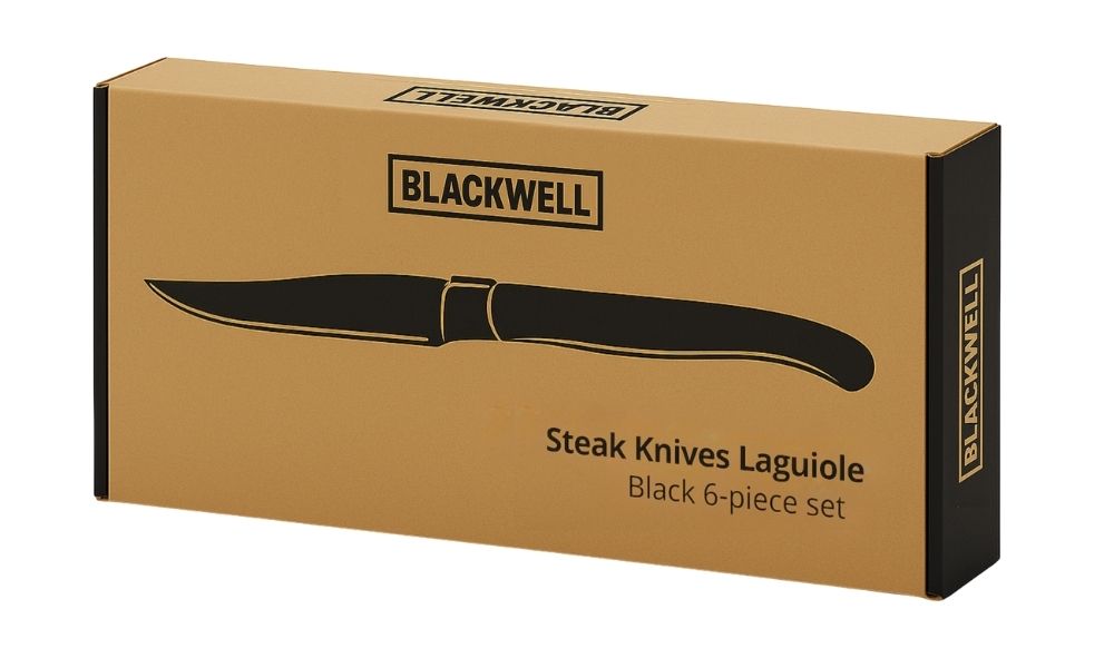 Set de couteaux a steak Blackwell - Noir - Laguiole - 10 cm - 6 pièces