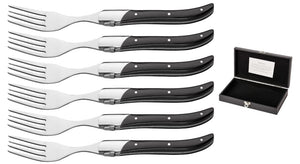 Set de fourchettes a steak Blackwell - en bois de pakka - Laguiole - 6 pièces