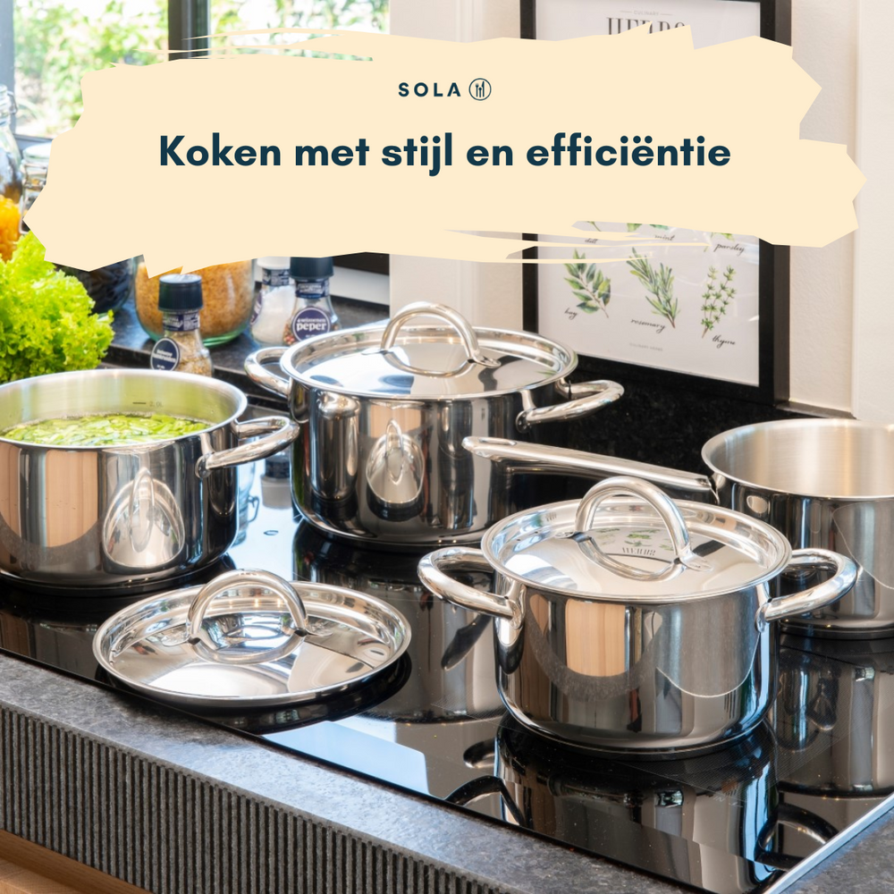 Ensemble de casseroles Sola - en inox - Blizz - ø 16/18/20 cm - 4 pièces