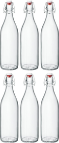 Bouteille à bouchon mécanique Bormioli Rocco Giara - Transparent - 1 litre - 6 pièces