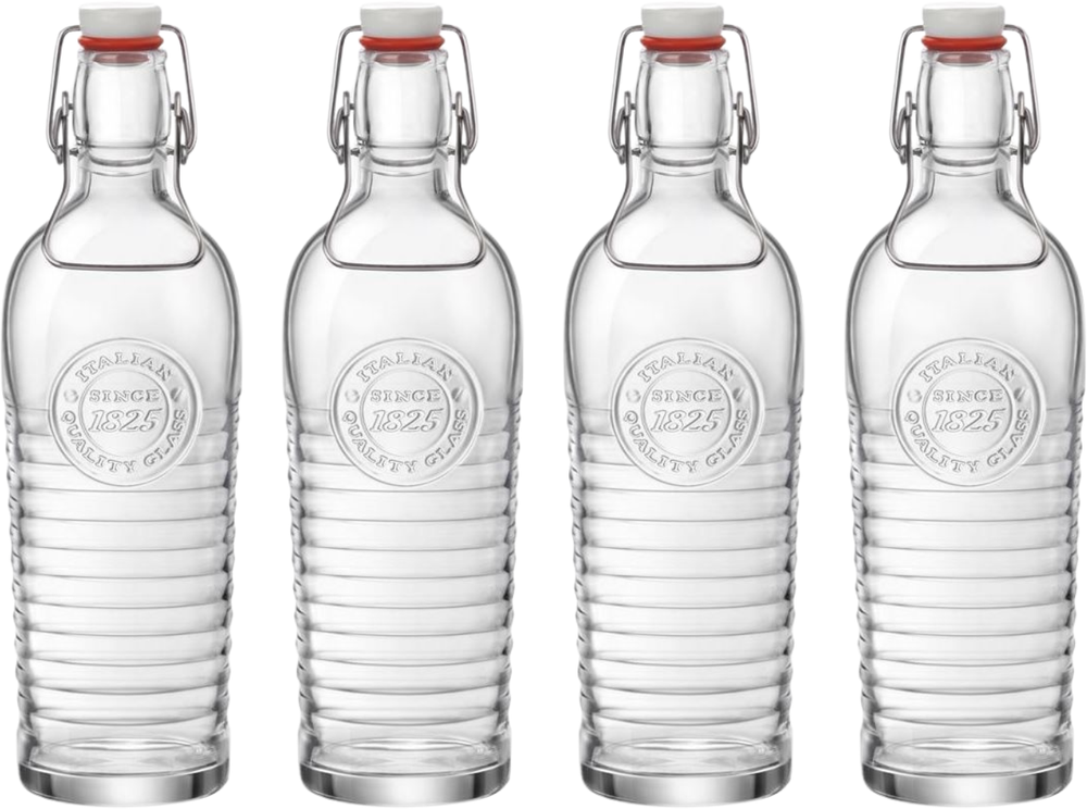Ensemble de bouteilles Bormioli Rocco - Weck - Officina 1825 - 1,2 L - 4 pièces
