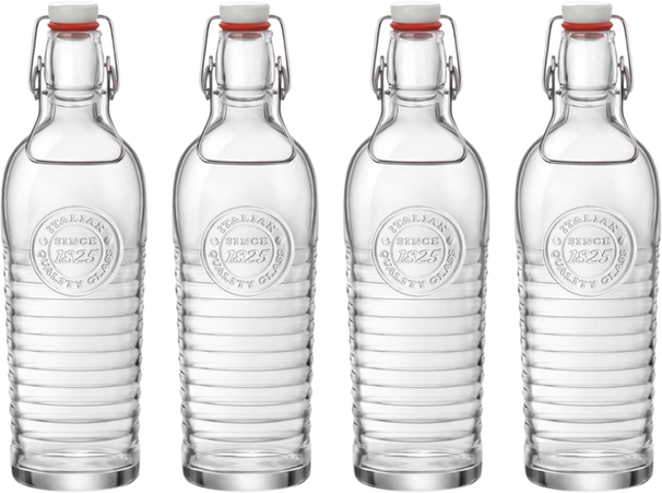 Ensemble de bouteilles Bormioli Rocco - Weck - Officina 1825 - 1,2 L - 4 pièces