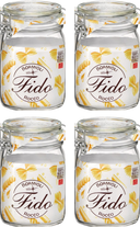 Ensemble de bocaux Bormioli Rocco - Bocaux en verre - Fido - 1 L - 4 pièces