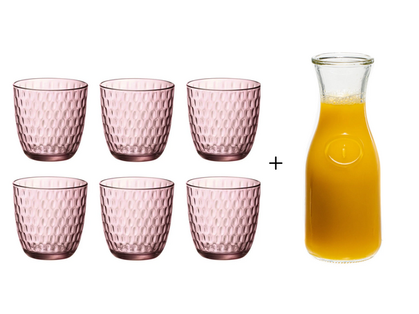 Set de verres a eau Bormioli Rocco - Carafe - Slot - 1 L - 7 pièces