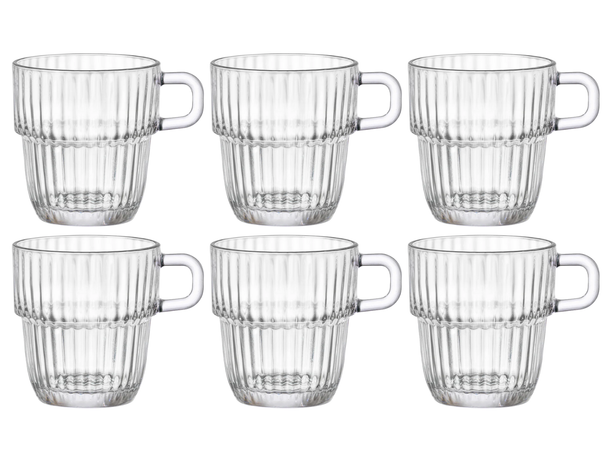 Set de tasses à thé Bormioli Rocco - Avec anse - Barshine - 250 ml - 6 pièces