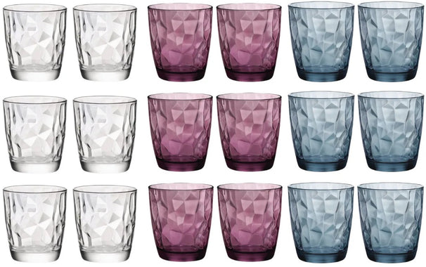 Set de verres à eau Bormioli Rocco - Gobelets - Diamond - 300 ml - 18 pièces