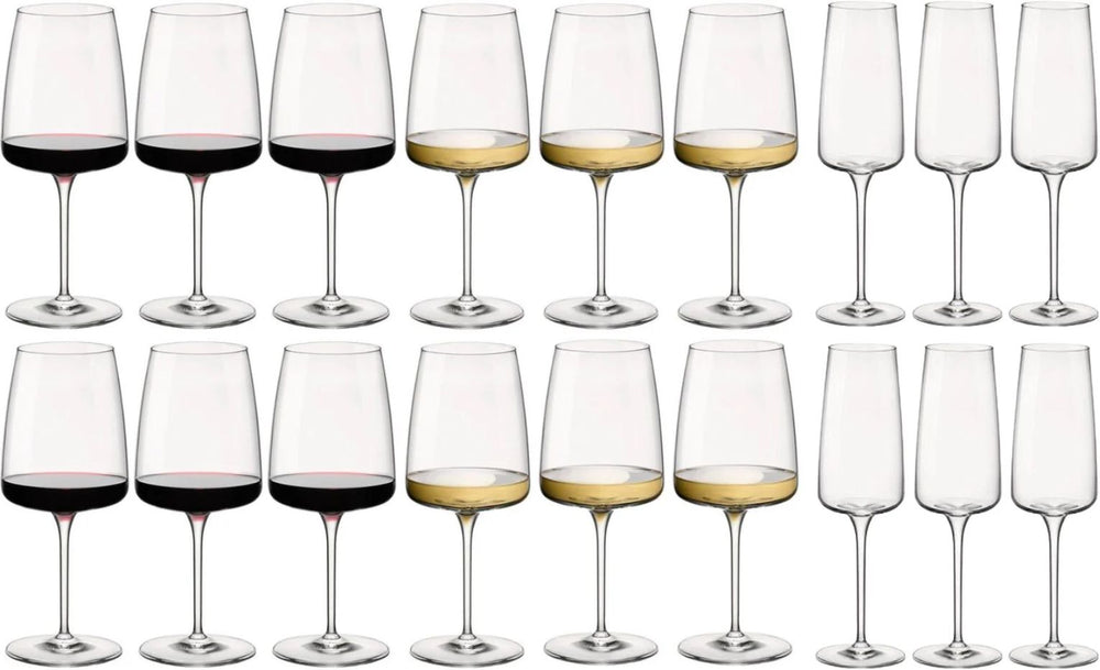 Set de verres à vin BormioliRocco - Verres à vin et champagne - Nexo - 18 pièces