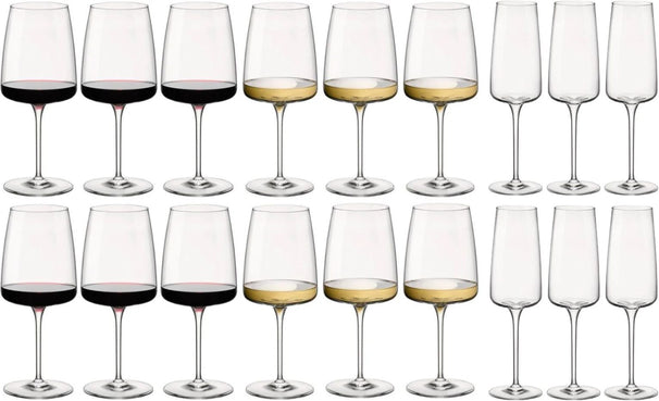 Set de verres à vin BormioliRocco - Verres à vin et champagne - Nexo - 18 pièces
