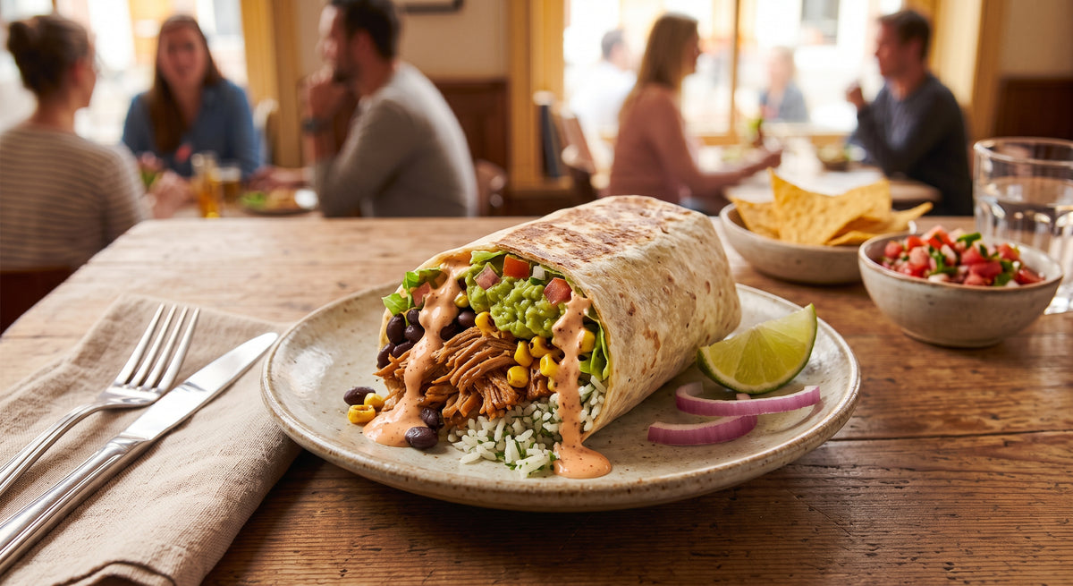 Pulled pork juteux, riz parfaitement cuit et le tout enveloppé