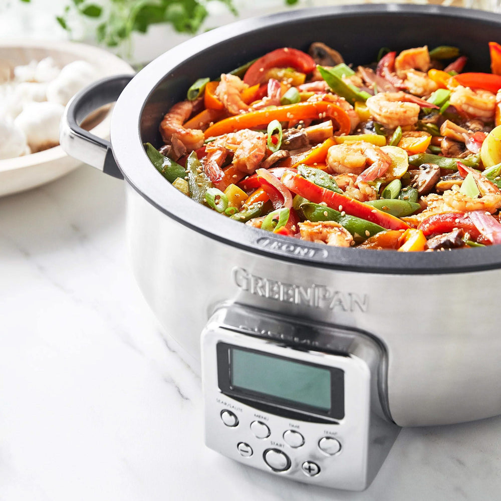 Multicuiseur GreenPan Omnicooker - 5,7 litres - Acier inoxydable - Revêtement antiadhésif céramique