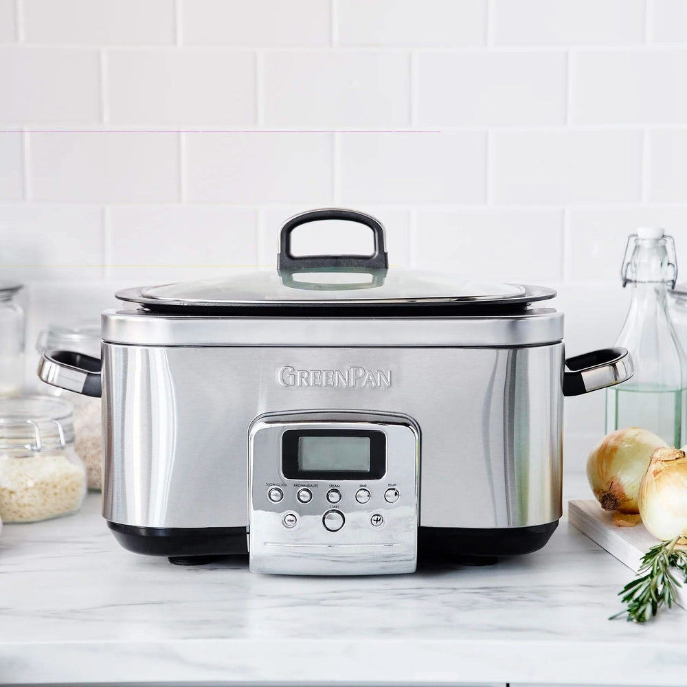 Mijoteuse Électrique GreenPan - 6,0 litres - Acier inoxydable - Revêtement antiadhésif en céramique