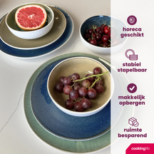 Ensemble d'assiettes de dîner Cookinglife - en gres - Belize - Ø25 cm - 6 pièces