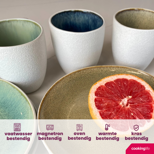 Ensemble de mugs Cookinglife - Mugs a café - Belize - 330 ml - 6 pièces