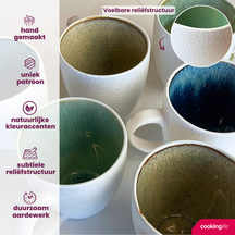 Ensemble de mugs Cookinglife - Mugs a café - Belize - 330 ml - 6 pièces