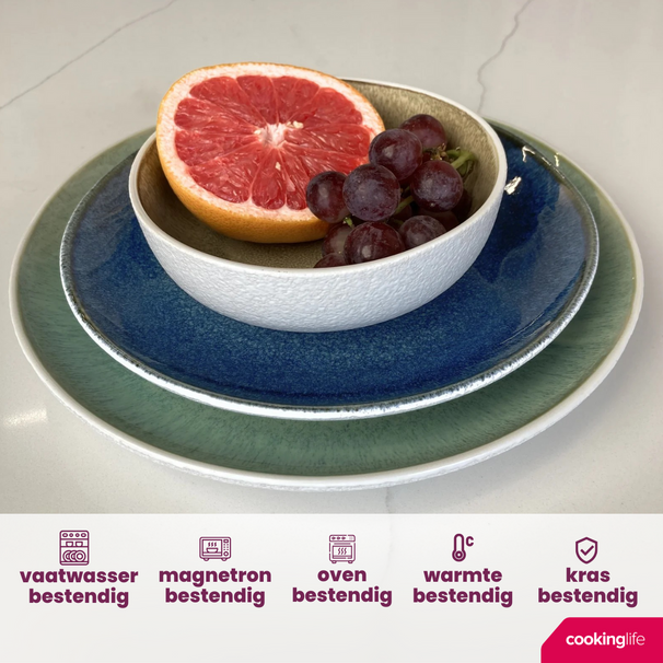 Set d'assiettes Cookinglife - Assiettes à dessert - Belize - ø21 cm - 6 pièces