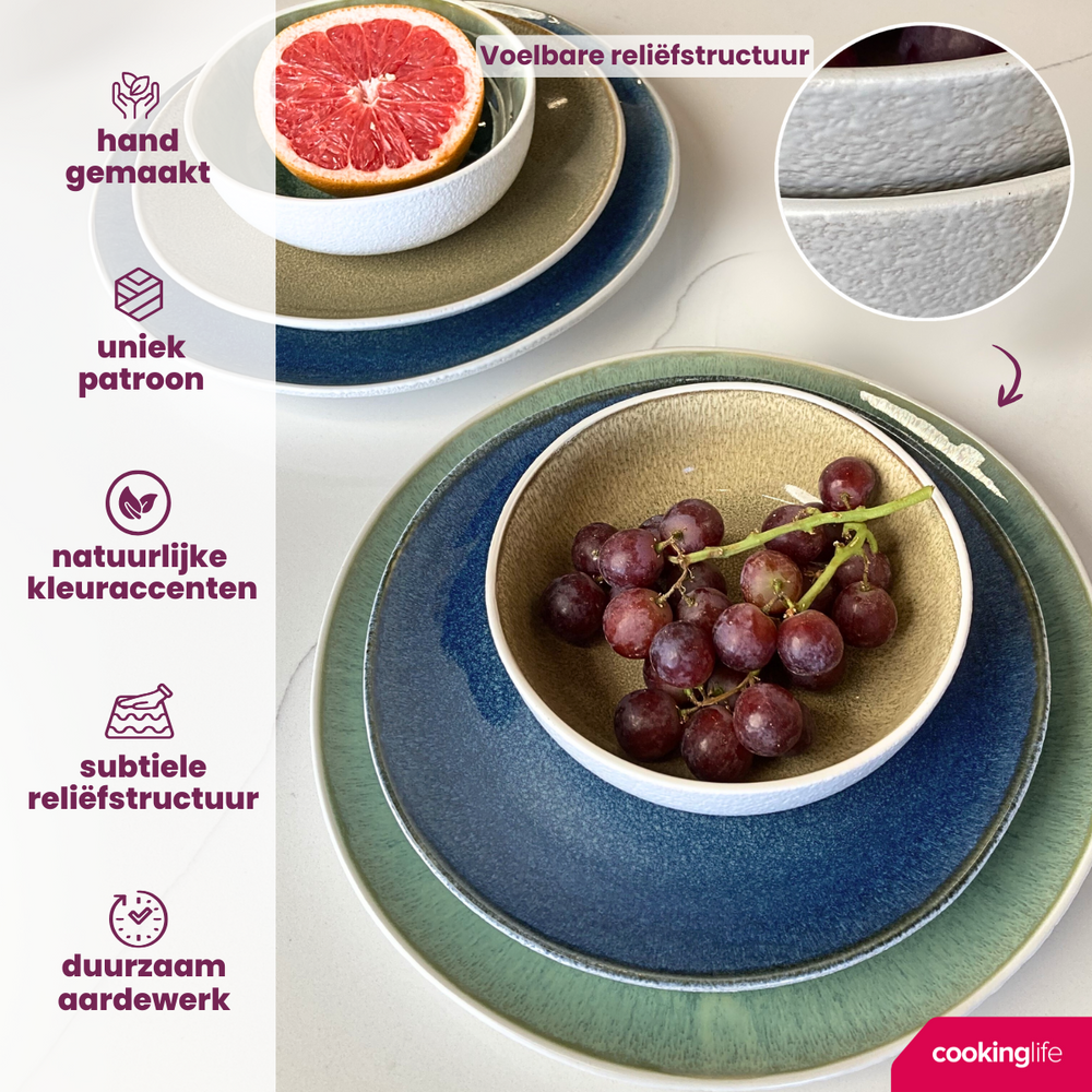 Set d'assiettes Cookinglife - Assiettes à dessert - Belize - ø21 cm - 6 pièces