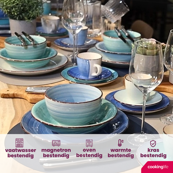 Ensemble de bols Cookinglife - Bols a soupe - Delice Blue - ø 14 cm - 6 pièces