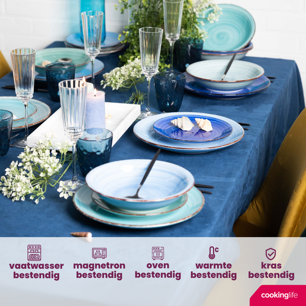 Set de coquetiers Cookinglife - Coquetiers en céramique - Delice Blue - 6 pièces