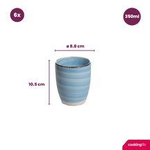 Ensemble de tasses Cookinglife - Tasses à café - Delice Blue - 350 ml - 6 pièces