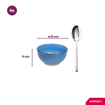 Ensemble de bols Cookinglife - Petits bols - Délice Bleu - ø 12 cm - 6 pièces