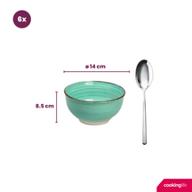 Ensemble de bols Cookinglife - Bols a soupe - Delice Blue - ø 14 cm - 6 pièces