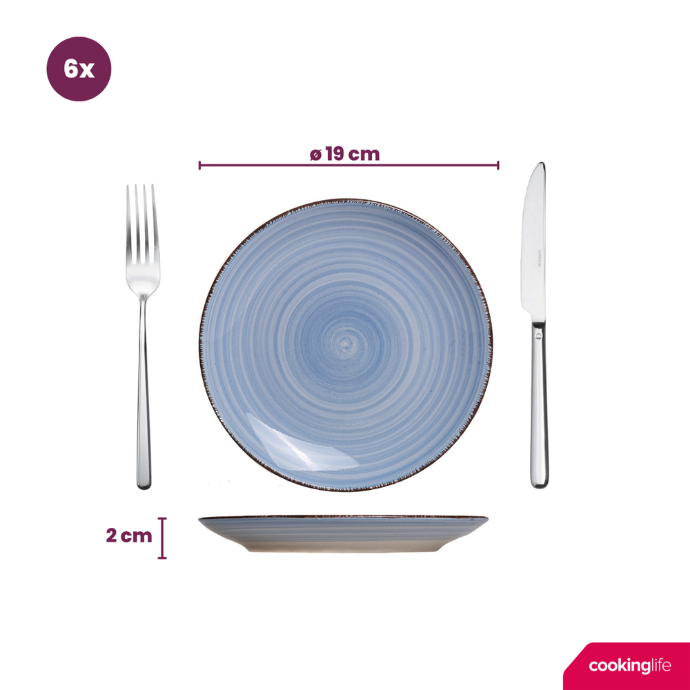 Set d'assiettes Cookinglife - Assiettes à dessert - Delice - ø19 cm - 6 pièces