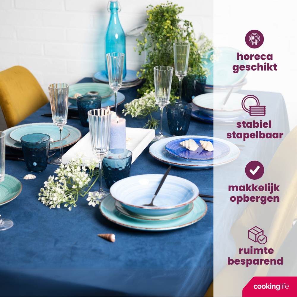 Ensemble de bols Cookinglife - Petits bols - Délice Bleu - ø 12 cm - 6 pièces