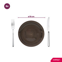 Set d'assiettes Cookinglife - Petit-déjeuner - Delice Gris - 19 cm - 6 pièces
