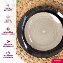 Set d'assiettes Cookinglife - Petit-déjeuner - Delice Gris - 19 cm - 6 pièces