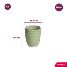 Ensemble de tasses Cookinglife - Tasses à café - Délice Vert - 350 ml - 6 pièces