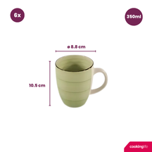 Set de mugs Cookinglife - Mugs a cafe - Delice Vert - 350 ml - 6 pièces